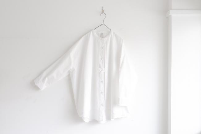 フロントフラップレイヤリングシャツ　(ホワイト)