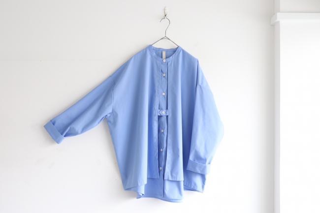 フロントフラップレイヤリングシャツ　(ブルー)