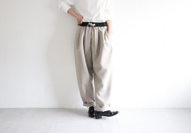 sirone【シロネ】＊パンツ sirone バイカラータックワイドパンツ