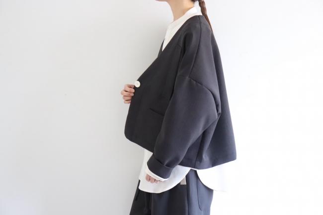 1つ釦ワイドボックスジャケット 　(アッシュブラック)