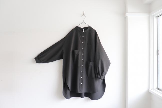 ランダムポケットワイドチュニック (ブラック)