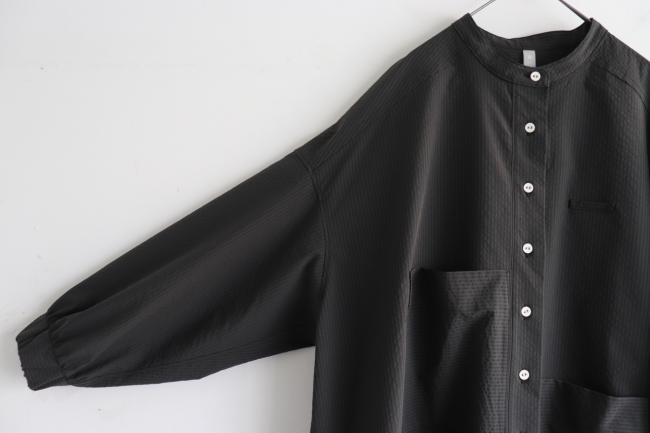 ランダムポケットワイドチュニック (ブラック)