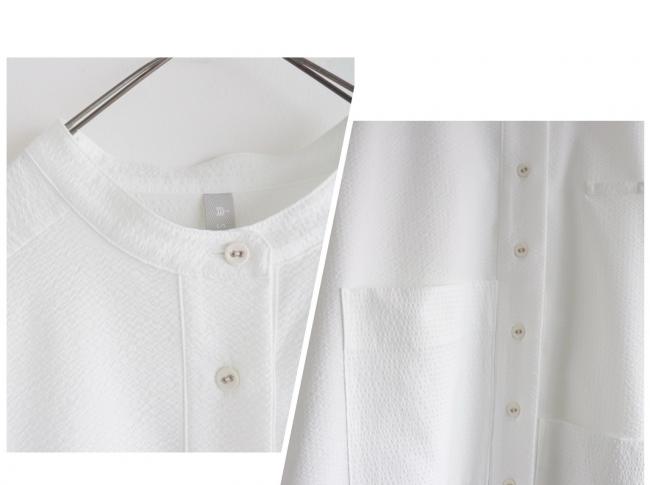 ランダムポケットワイドチュニック (ホワイト)