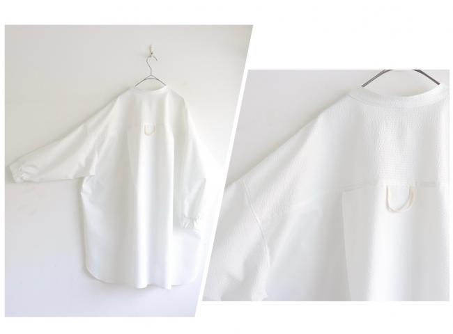 ランダムポケットワイドチュニック (ホワイト)