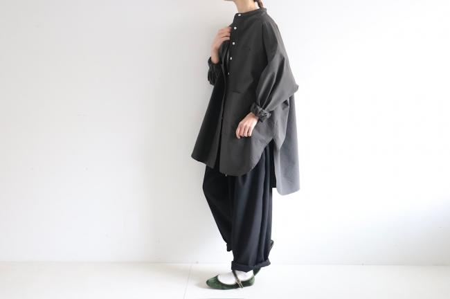 ランダムポケットワイドチュニック (ブラック)