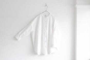 フロントフラップレイヤリングシャツ　(ホワイト)