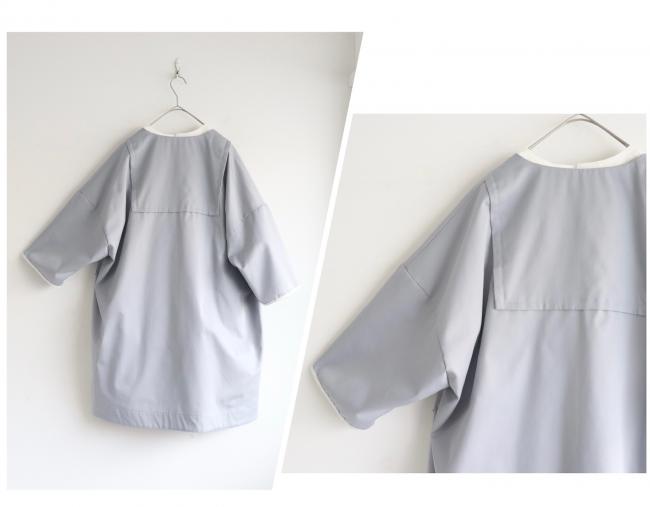 一つ釦ローブカーディガン (ブルーグレー)