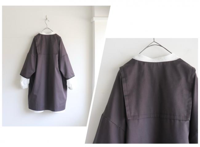 一つ釦ローブカーディガン (アッシュブラック)