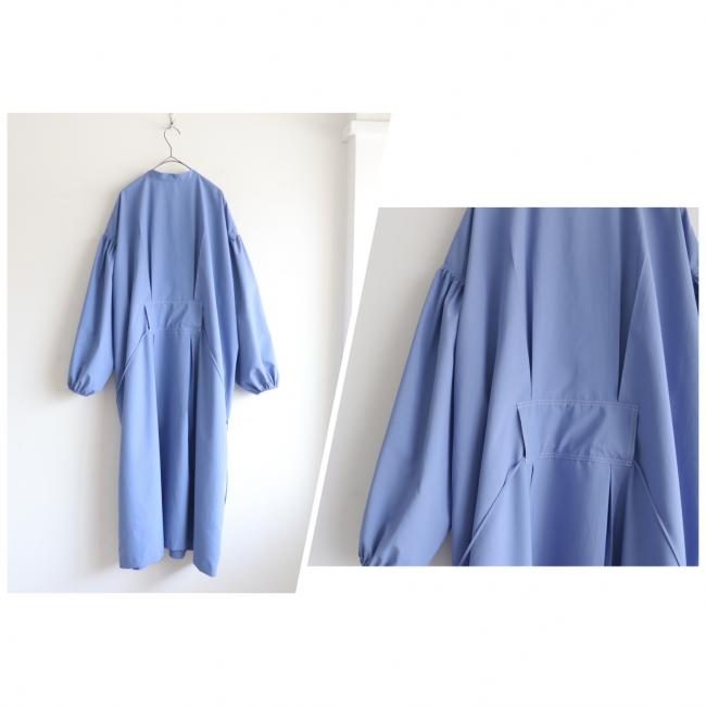 ギャザースリーブワンピースコート　(ブルー)