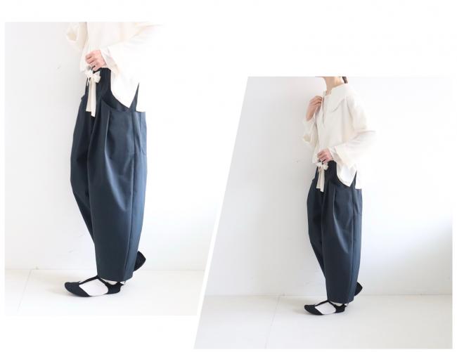 クロップドエッグパンツ　(ダークネイビー)