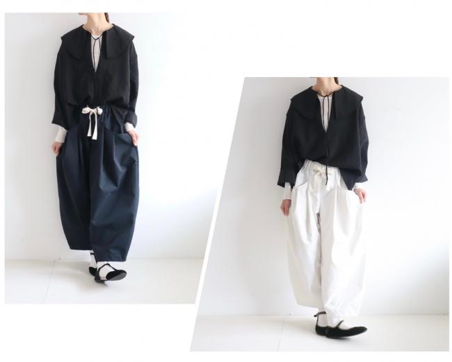 ビックカラープルオーバーシャツ　(ブラック)