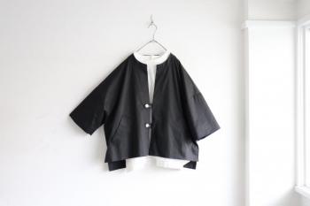 ミドルスリーブオーバーサイズシャツジャケット(ブラック)