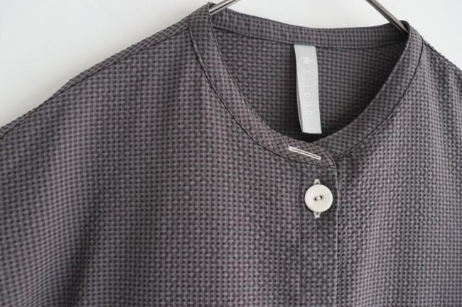 ポケ付きショートワイドシャツ(チャコール)