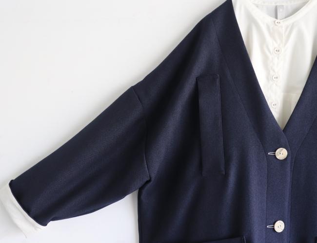 ビッグポケットオーバーワイドコート(ネイビー)