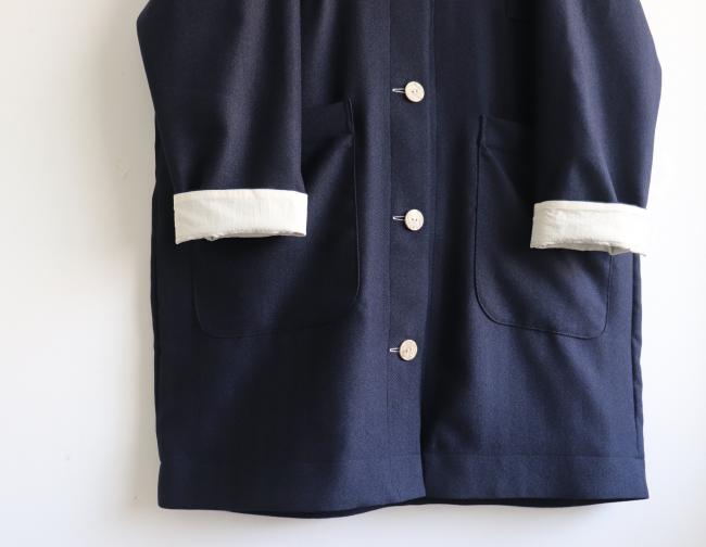 ビッグポケットオーバーワイドコート(ネイビー)