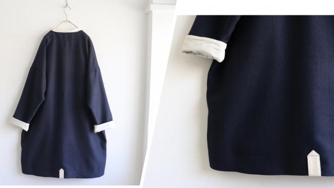 ビッグポケットオーバーワイドコート(ネイビー)