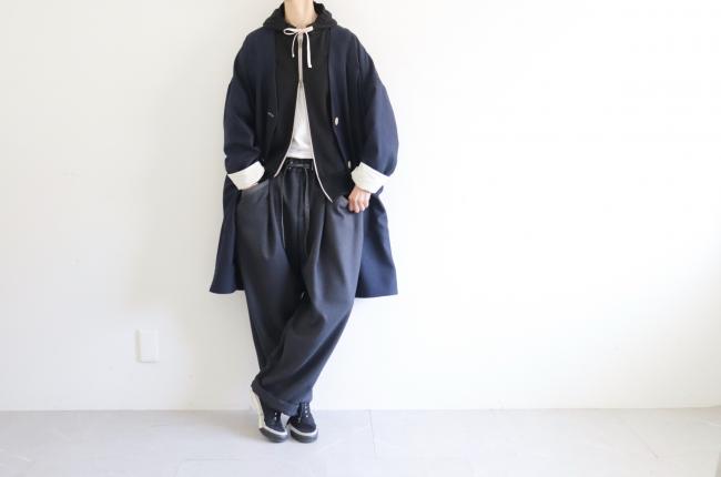 ビッグポケットオーバーワイドコート(ネイビー)
