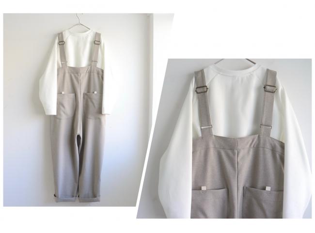 サスペンダータックパンツ (スモーキーグレージュ)