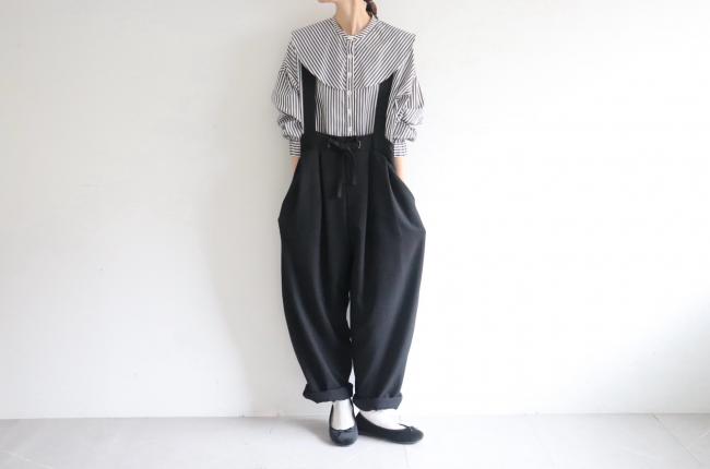 サスペンダータックパンツ (ブラック)