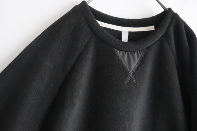 メルトンフリースワイドプルオーバー　(ブラック)