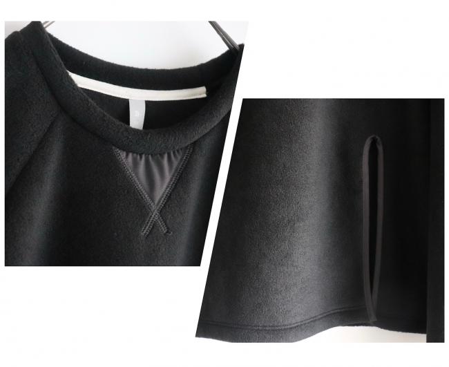 メルトンフリースワイドプルオーバー　(ブラック)