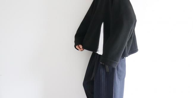 メルトンフリースワイドプルオーバー　(ブラック)