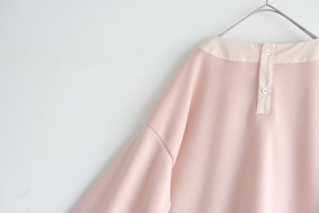 ポケ付きワイドショートニット　(ウオームピンク×アッシュピンク)