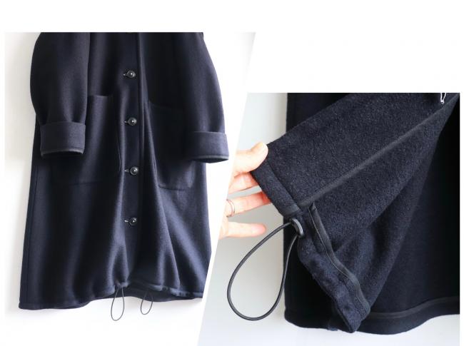 2wayネックロングコート　(ダークネイビー)