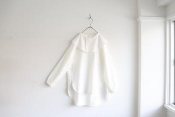 つけ襟チュニックシャツ(ホワイト)