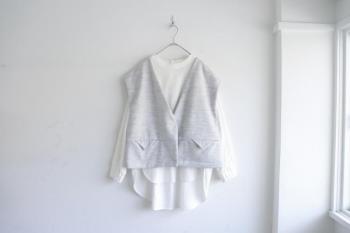 △フラップポケットウーリーベスト (グレーミックス)