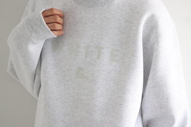 オリジナルロゴスエット裏起毛 (アッシュホワイト)