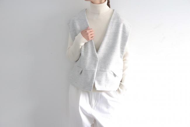 △フラップポケットウーリーベスト (グレーミックス)