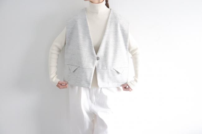 △フラップポケットウーリーベスト (グレーミックス)